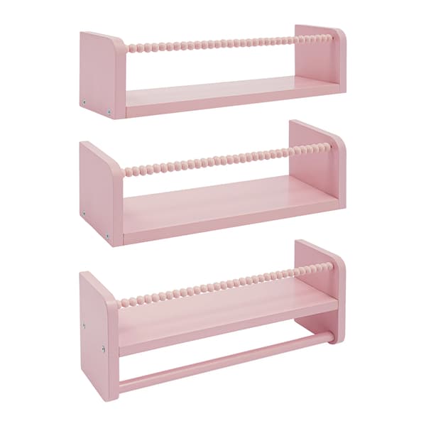 Väggförvaringshyllor, Hållbart Furu, Mångsidig Design,Rosa