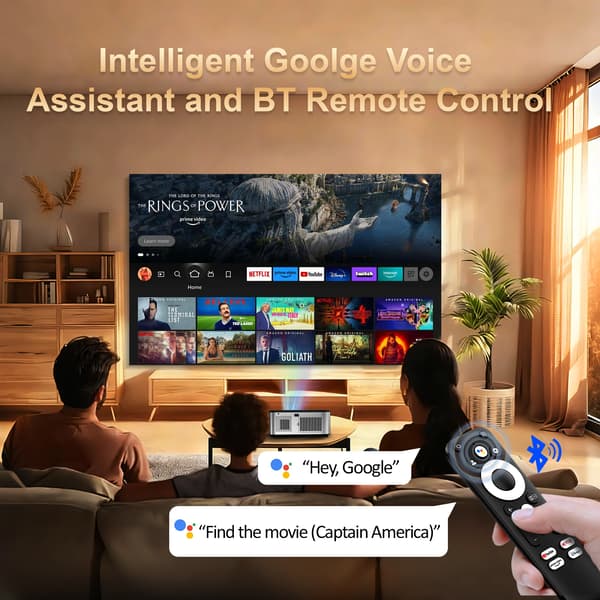 Projektor, Google TV Integreret, 2000 ANSI Lumen,EU stik