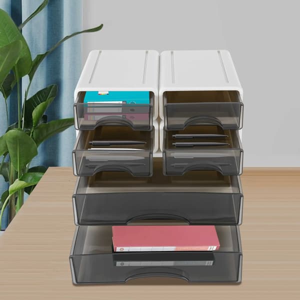 Kontor Skuffe Organizer, 6 Rum, Vandtæt Design,HVID