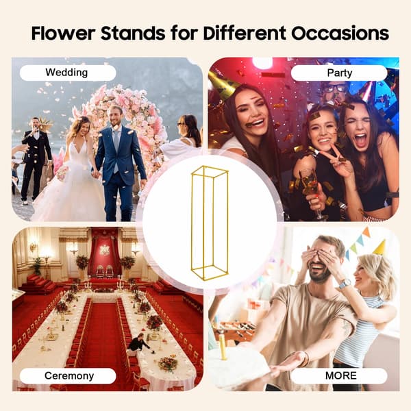 Bryllupsblomsterstand, Elegant Midtpunkt, Alsidig Dekoration,Guld