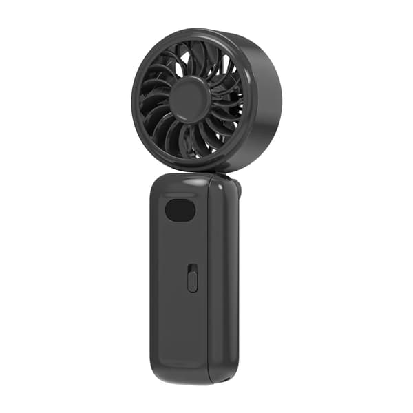 Folding Fan, Bærbart Design, USB Genopladelig,sort