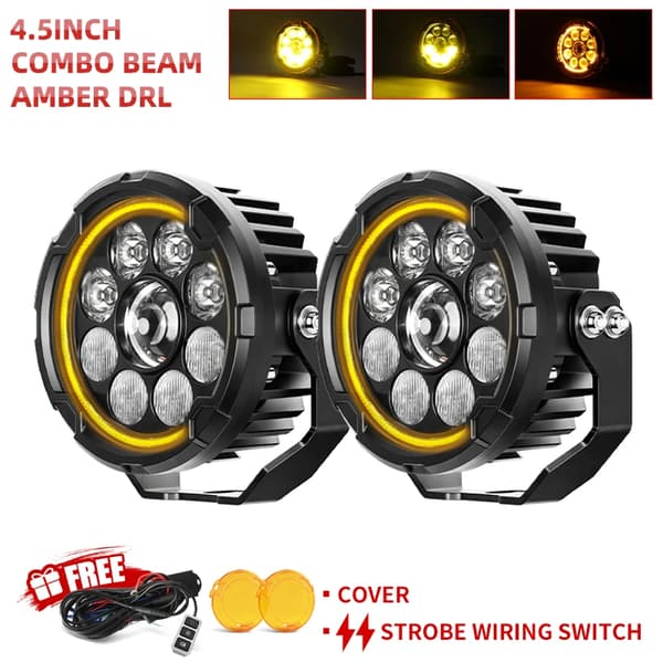 Arbejdslampe, Super Lys, Holdbart Design,2stk 4.5tommer Lys