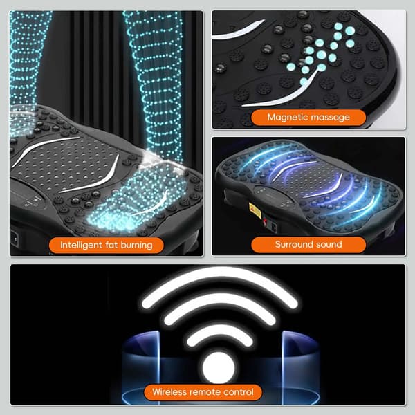 Vibrationsplade Maskine, 99 Hastighedsindstillinger, Bluetooth Højttaler,sort