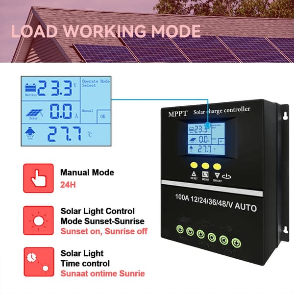 Solcelleladerregulator, 60A Maksimal Strøm, Dobbelt USB-porte,60A