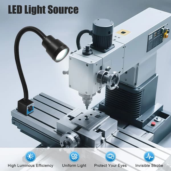 LED Arbejdslampe, Magnetisk Base, Fleksibel Slange,Sort Blå