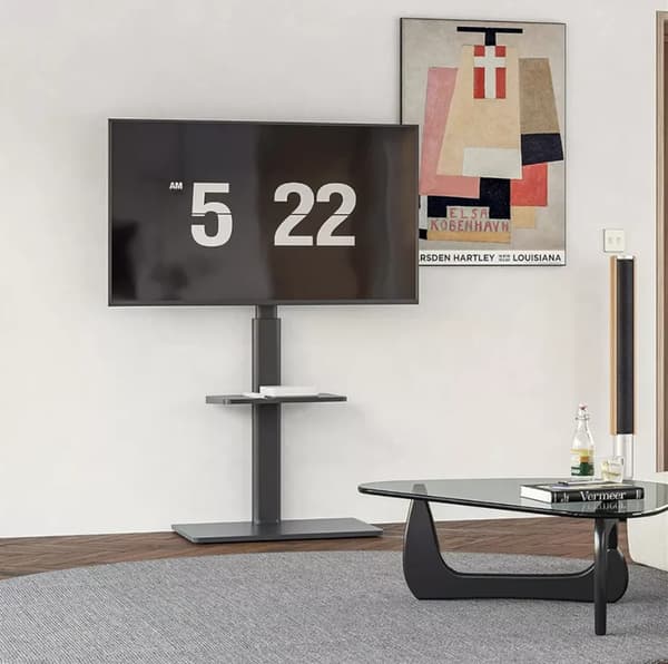 TV-stander, Højdejusterbar, Drejefunktion,sort