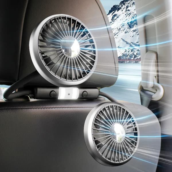 USB-fläkt, 360° rotation, 3 hastigheter,Ljusgrå