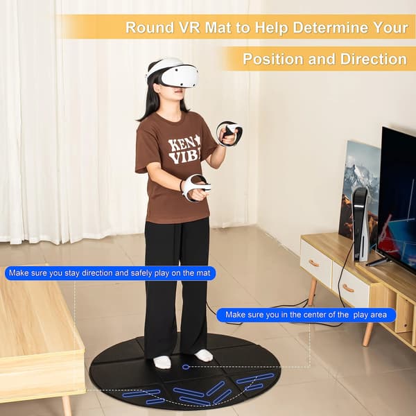 VR Mat, Skridsikker Overflade, Sammenfoldeligt Design,sort