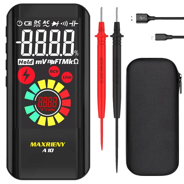Digital multimeter, äkta RMS, USB-uppladdningsbar,A10