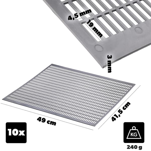 Bikupseparator, Hållbar Plast, Kompatibel med Dadant och Langstroth Kupor,GRÅ