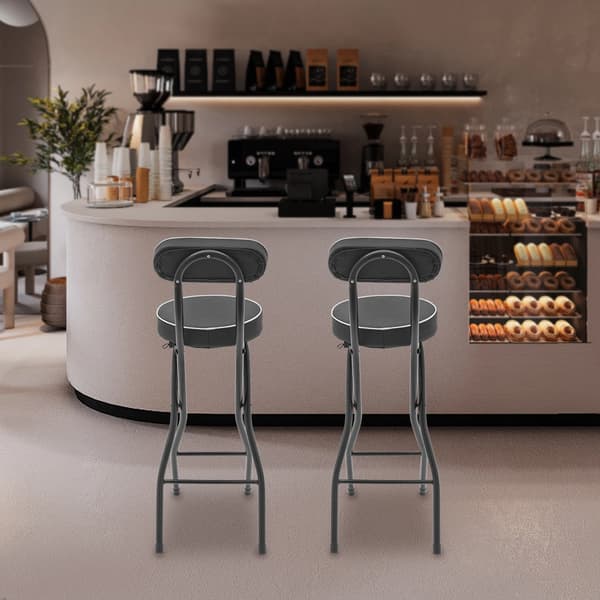 Barstolar, Fällbar Design, Bekväm Ryggstöd,svart