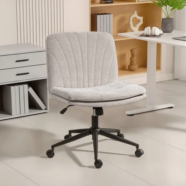 Kontorstol, Justerbar Højde, Drejefunktion,Beige