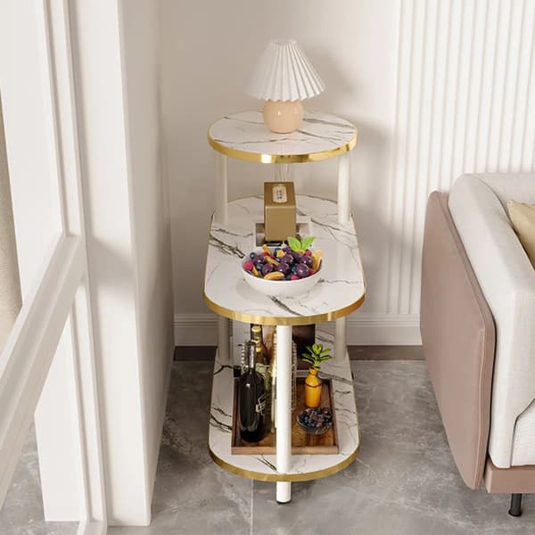 Kaffebord, Moderne Design, Oval Form,hvid