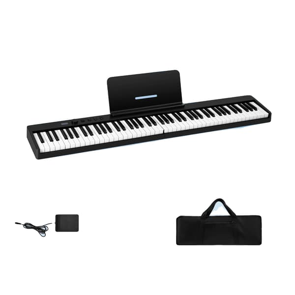 Elektronisk Klaver, Bluetooth Forbindelse, 128 Toner,HVID