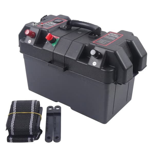 Batteriboks, Holdbar Konstruktion, Dobbelt USB-porte,sort
