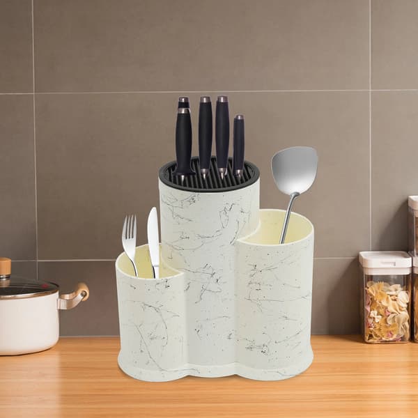 Knivholder, Plads til 5 Knive, Holdbart Design,HVID