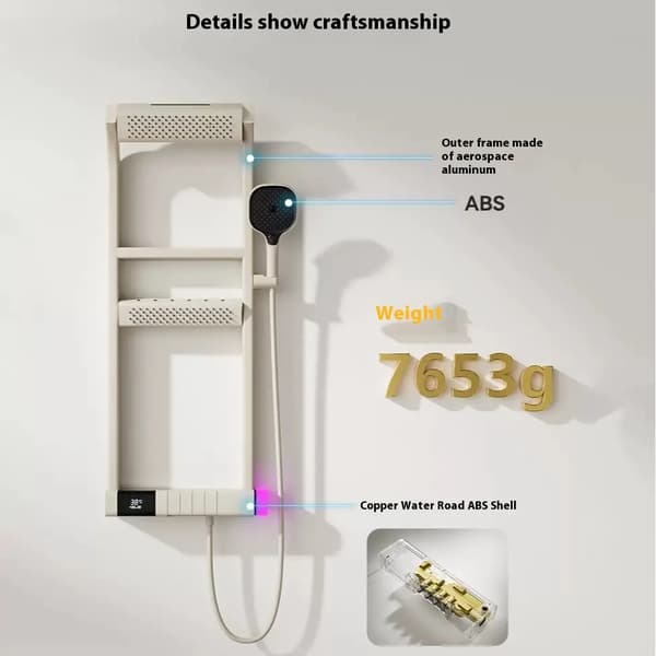 Termostatisk brusesystem, digital skærm, højtryk,Mælkehvid