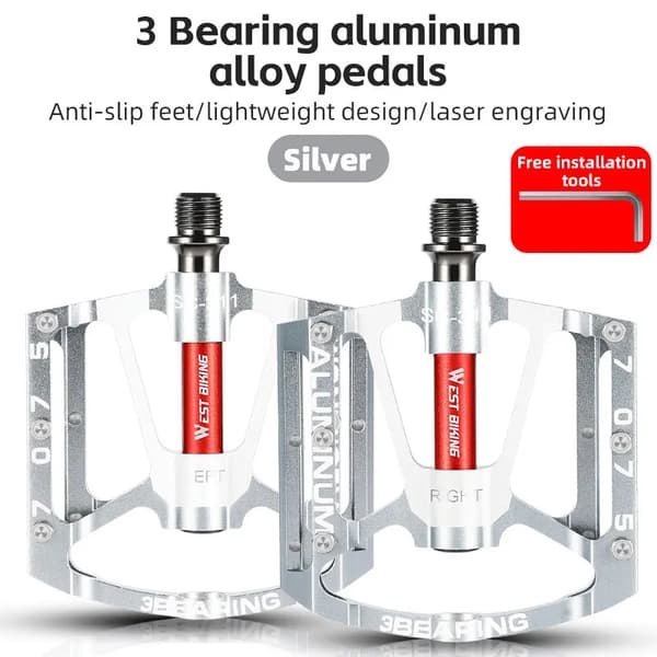 Pedal, Ultralätt Design, Antislipfunktion,Silver