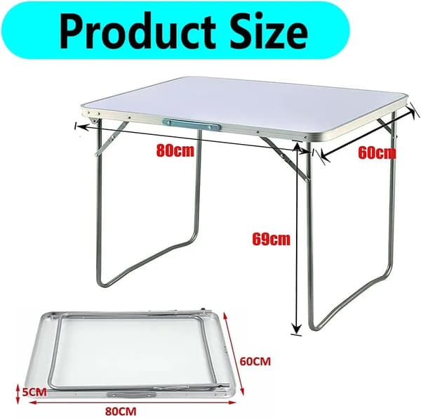Multifunktionelt Campingbord, Letvægts, Nem Samling,80D x 60B x 69H cm