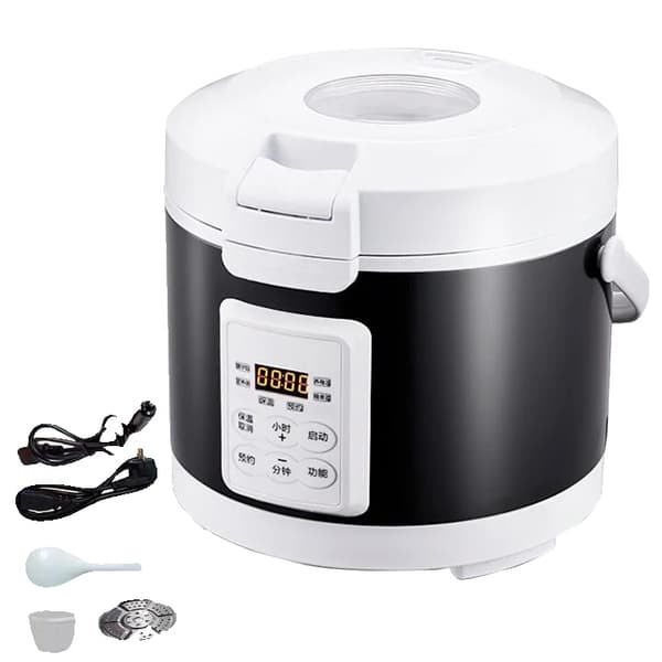Ris Cooker, Tri-Spænding, Bærbart Design,Sort