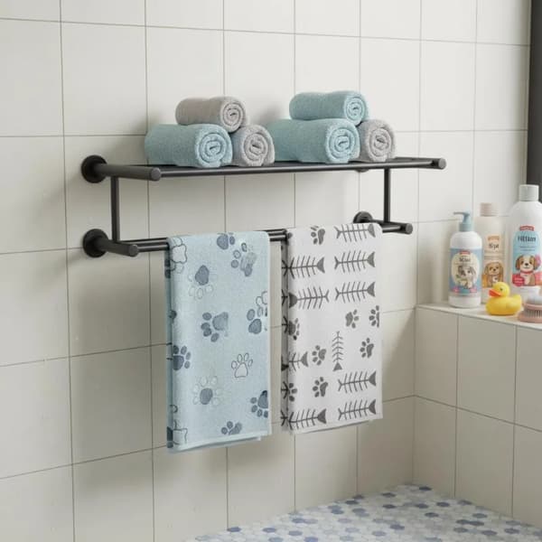 Håndklædeholder, Robust Rustfrit Stål, Minimalistisk Design,hær grøn