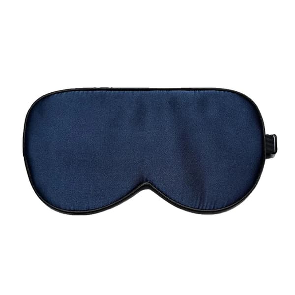 Sovmask, 100% Morbärsilke, Justerbart Band,Marinblå