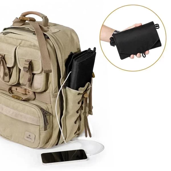 Solpaneloplader, Letvægts og Sammenfoldelig Design, USB Kompatibilitet,6 Fold