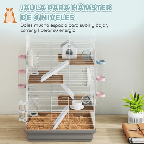 Hamsterbur, Multi-niveau Struktur, Inkluderer Tilbehør,GRÅ