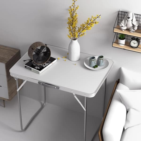 Fällbord, Aluminiumram, Bärbar Design,VIT