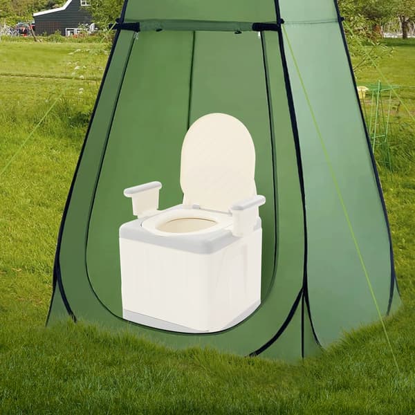 Bærbar Toilet, Foldbart Design, Letvægtsstruktur,Beige
