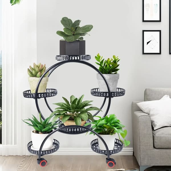 Plantebord, 6 Potters Kapacitet, Mobil Design,sort