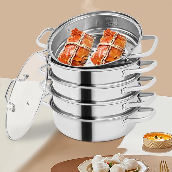 Matångare, 4-lagersdesign, rostfritt stål,Silver