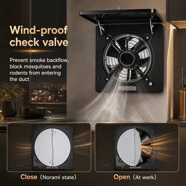 Afbudsventilator, Stille Drift, Høj Luftstrøm,sort