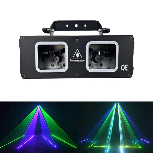 RGB Laserlys, DMX512 Kontrol, Stemmesensor,sort