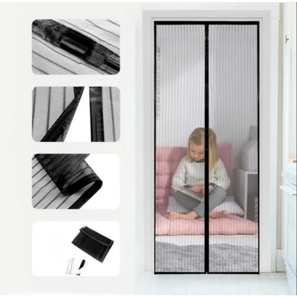 Insektnet, Nem Installation, Ventileret Design,90x210cm, sort