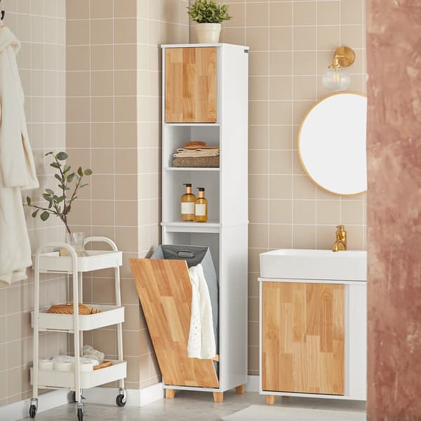 Opbevaringsskab, Moderne Design, Holdbar Trækonstruktion,HVID