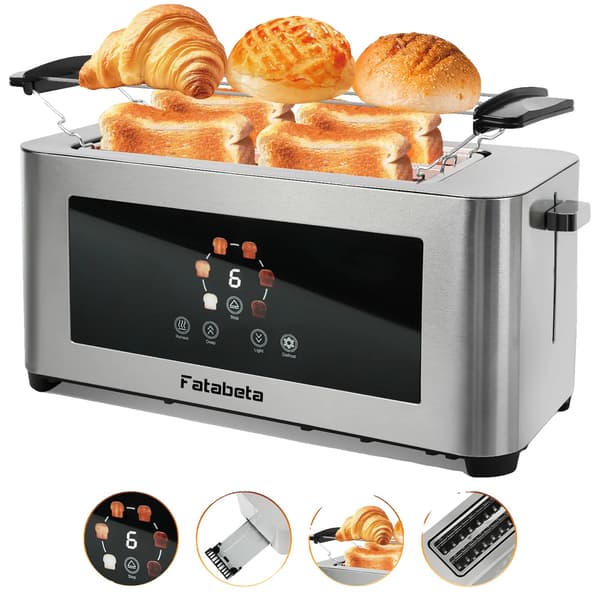 Brødrister, Rustfrit Stål, LCD Touch Display,Sølv