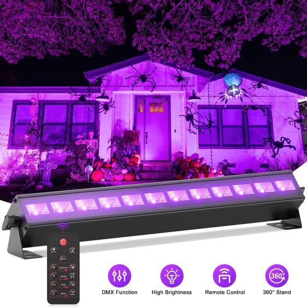 Scene Belysning, 12 UV LED'er, Flere Tilstande,4Pcs, EU Stik
