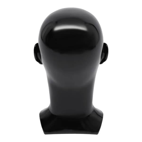 Mannequin Hoved, Holdbar PVC, Stabil Base,Sort