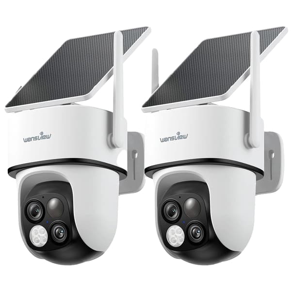 Sikkerhedskamera System, 2.4G WiFi, Solcelledrevet,2PCS
