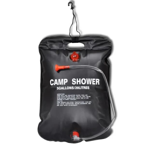 Camping Bruser Sæt, 20L Kapacitet, Nem Rengøring Design,Sort