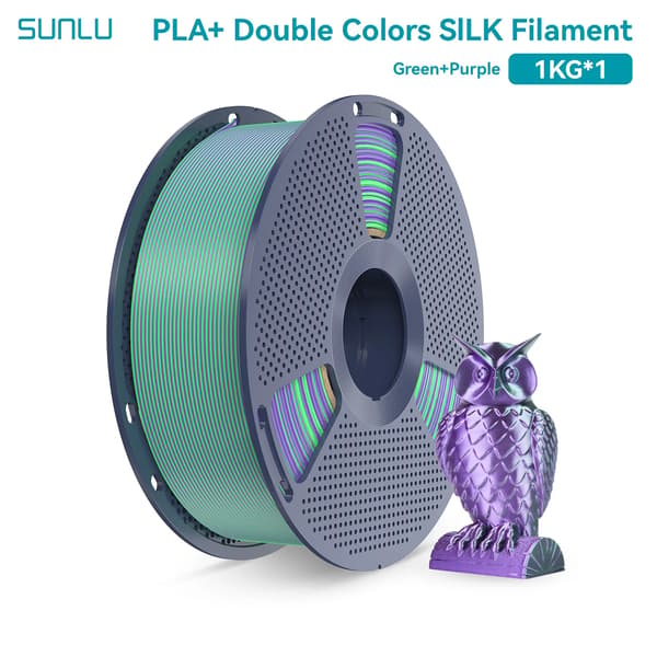 3D-printer filament, PLA Plus, flere tonefarver,1KG Grøn Lilla