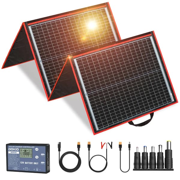 Solpanel, Bærbar og Sammenfoldelig Design, Fleksibel Brug,160W