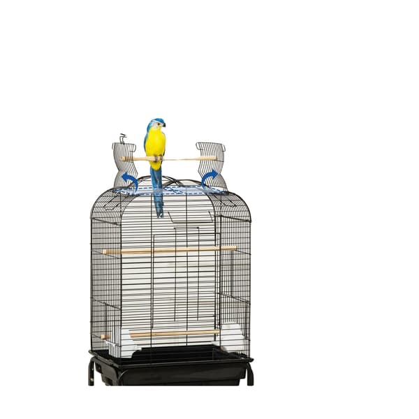 Fuglebur, Robust Jernkonstruktion, Mobil med Ruller,N/A, sort