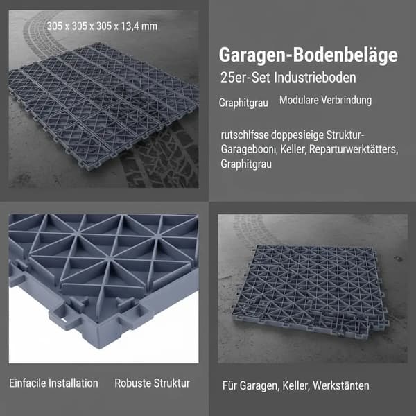 Garagegolvplattor, Sammanlänkande Design, Halkfri Yta, Armégrön