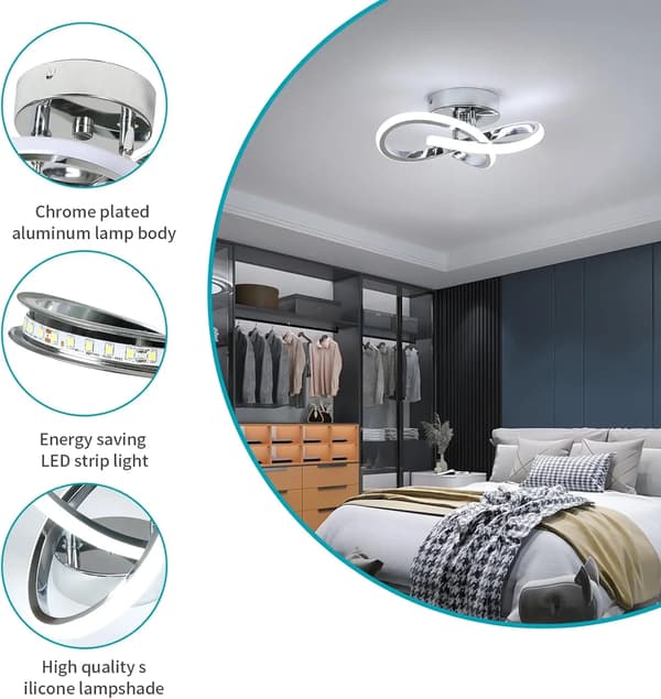Loftlampe, Moderne Design, Energi Effektiv Belysning,Sølv