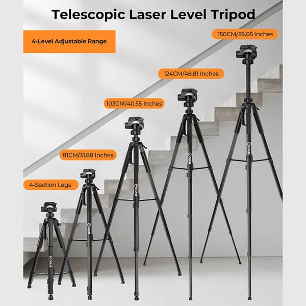 Tripod, Justerbar Højde, 3-Vejs Pan Hoved,CTP01