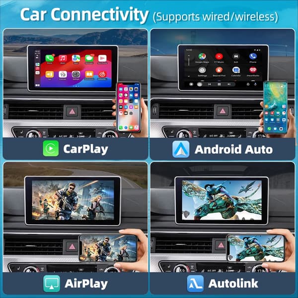 CarPlay og Android Auto Interface Adapter, Trådløs Forbindelse, Nem Installation,For A4/A5/Q7/A3