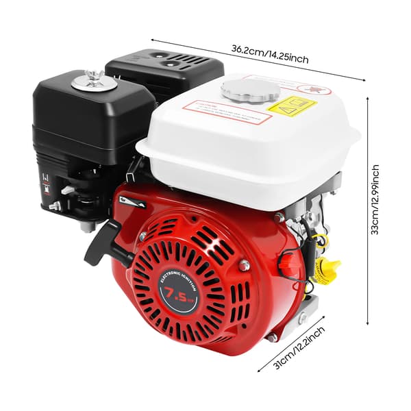 Benzinmotor, 7,5 hk, Overhead Ventil Design,rød
