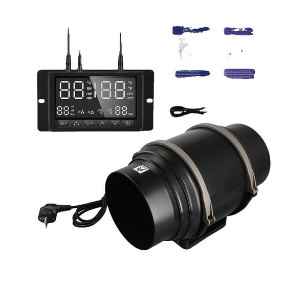 Inline ventilator, stille drift, smart temperatur- og fugtighedskontrol,6inch